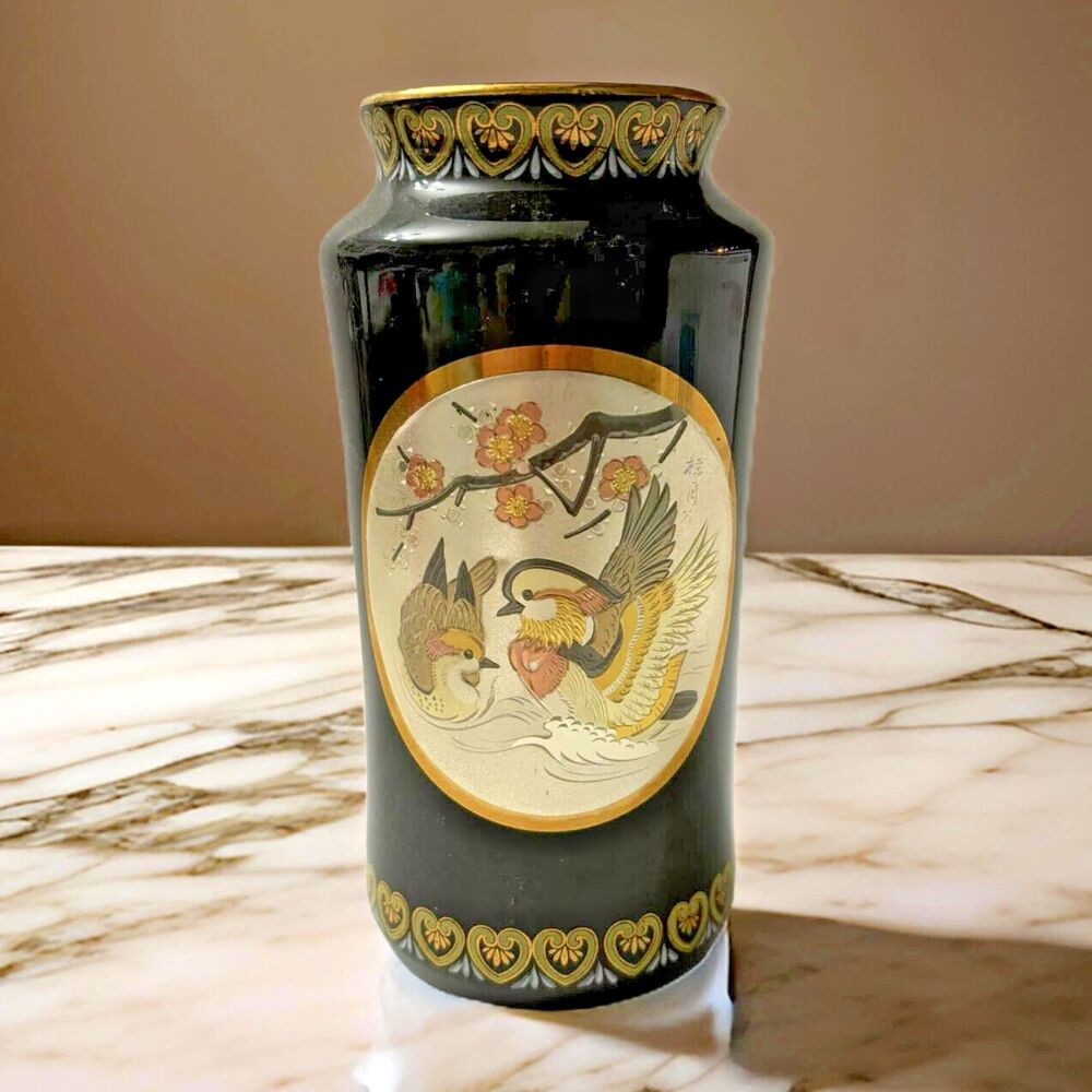 Japanese Chokin Vase 24Kt. Gold 6 inches Tall